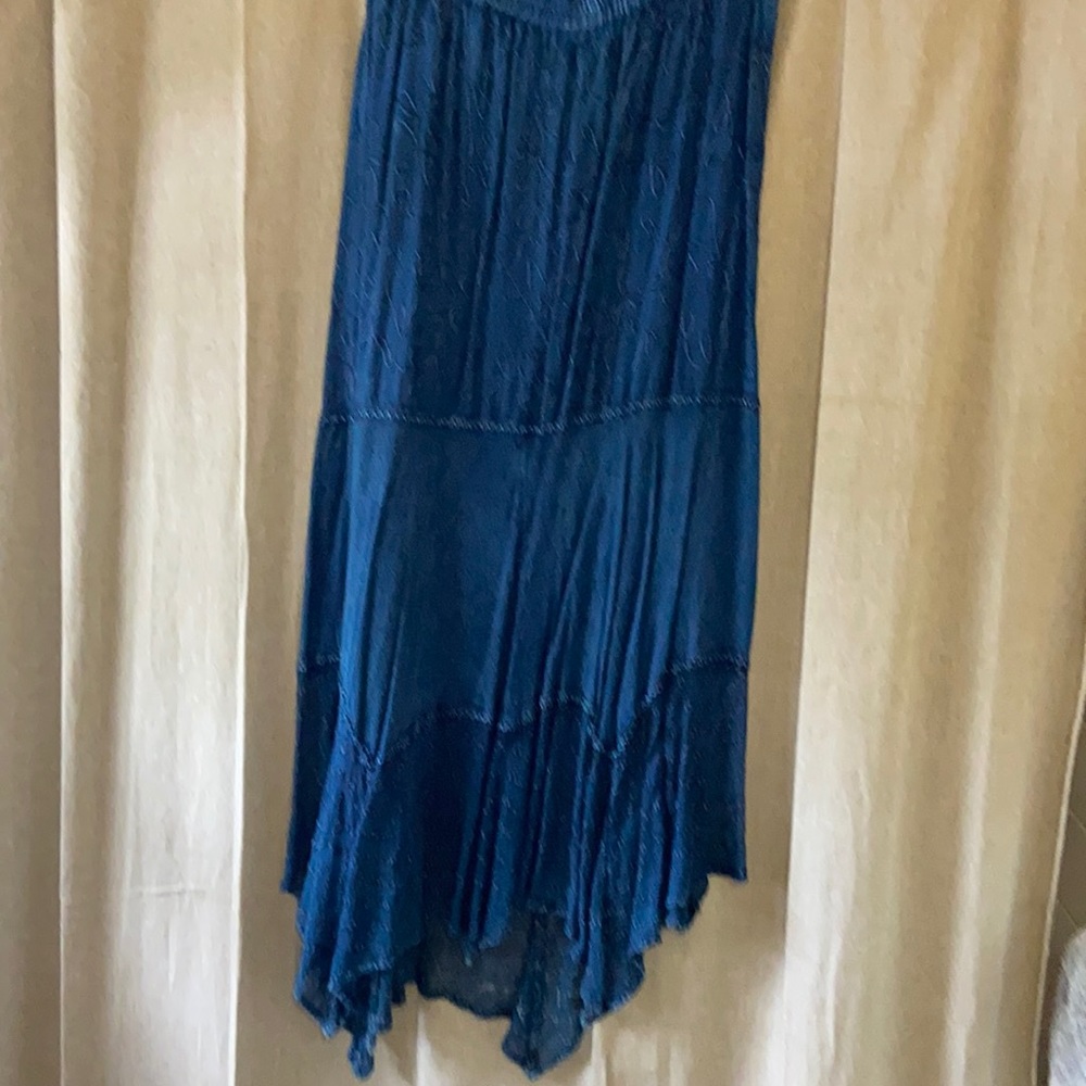 Handkerchief hem denim skirt
